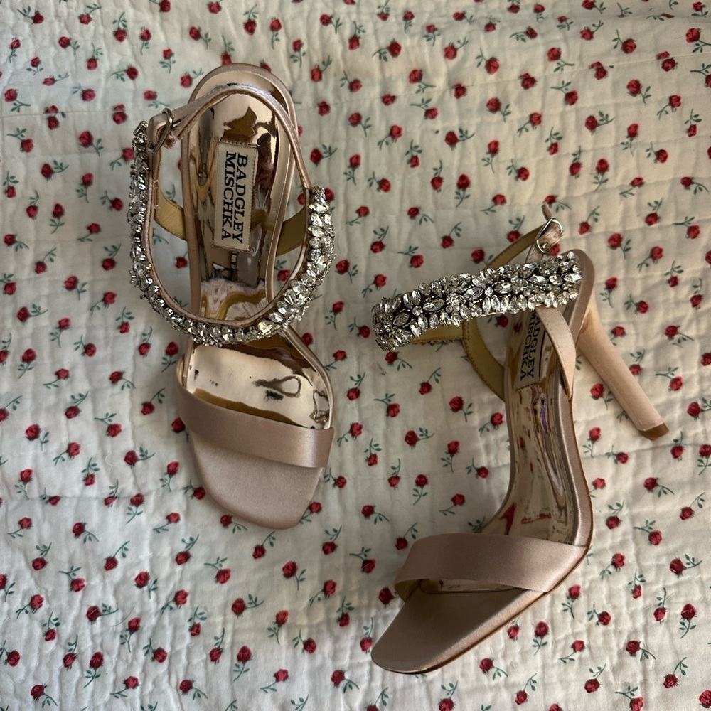 Badgley Mischka Blush Wedding Shoes - Never worn!
